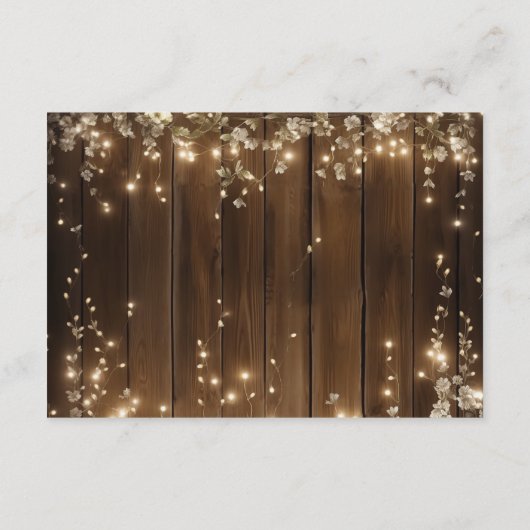 Rustic String Lights QR Code repetitie diner Informatiekaartje (Achterkant)