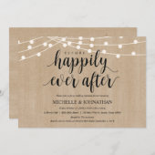 Rustic String Lights Rehearsal Dinner Invites Kaart (Voorkant / Achterkant)