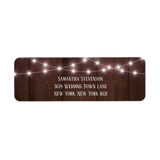 Rustic String Lights Return-adres Etiket (Voorkant)