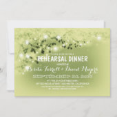 Rustic String Lights Romantic Rehearsal Dinner Kaart (Voorkant)