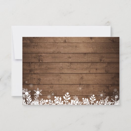 Rustic String Lights Snowflakes Winter RSVP (Achterkant)