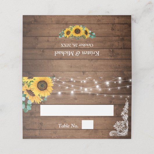 Rustic String Lights Sunflower Eucalyptus Wedding (Buitenkant ongevouwen)