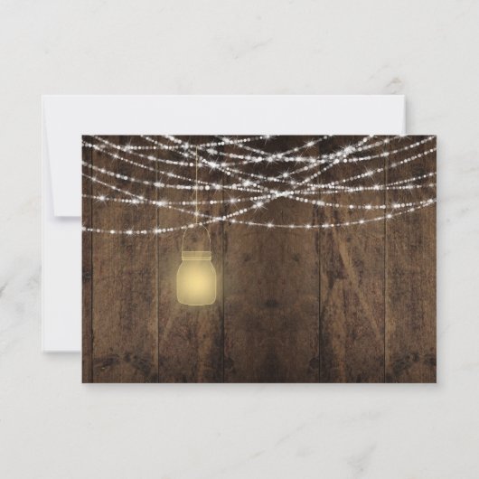 Rustic String Lights Sunflower Mason Jars RSVP Kaart (Achterkant)