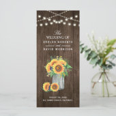 Rustic String Lights Sunflower Programme de mariag (Debout devant)