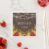 Rustic String Lights & Sunflower Wedding Servetten (Insitu)