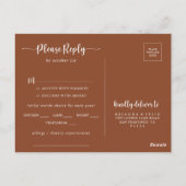 Rustic String Lights Terracotta Menu Choix RSVP (Dos)