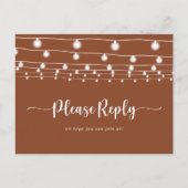 Rustic String Lights Terracotta Menu Choix RSVP (Devant)