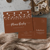 Rustic String Lights Terracotta Menu Choix RSVP