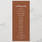 Rustic String Lights Terracotta Wedding Programme (Dos)