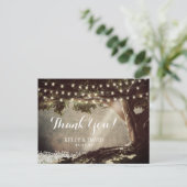 Rustic String Lights  Tree Bedankt Briefkaart (Staand voorkant)