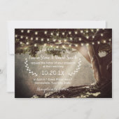 Rustic String Lights Tree Wedding Kaart (Voorkant)