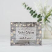 Rustic String Lights Vrijgezellenfeest Uitnodiging Briefkaart (Staand voorkant)