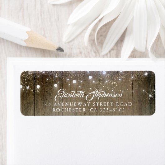 Rustic String Lights Wedding Etiket (Insitu)