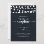 Rustic String Lights Wedding Reception Kaart (Voorkant)
