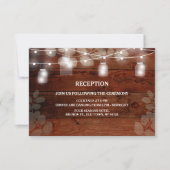 Rustic String Lights Wedding Reception Kaart (Voorkant)
