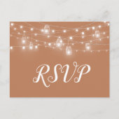Rustic String Lights Wedding RSVP Briefkaart (Voorkant)