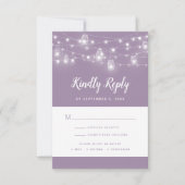 Rustic String Lights Wedding RSVP-kaart RSVP Kaartje (Voorkant)