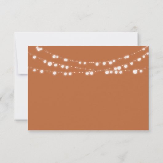Rustic String Lights Wedding RSVP Kaartje (Achterkant)