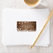 Rustic String Lights Winter Kerstsnowflakes Etiket (Insitu)