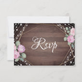 Rustic String Lights Wood & Floral RSVP Wedding  (Devant)
