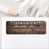 Rustic String Lights Wood Return Address Label (Insitu)