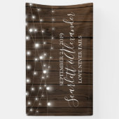 Rustic String Lights Wood Wedding Spandoek (Verticaal)