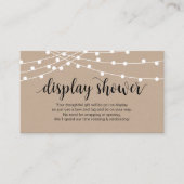 Rustic String Lights, zwart script, Display Shower Informatiekaartje (Voorkant)