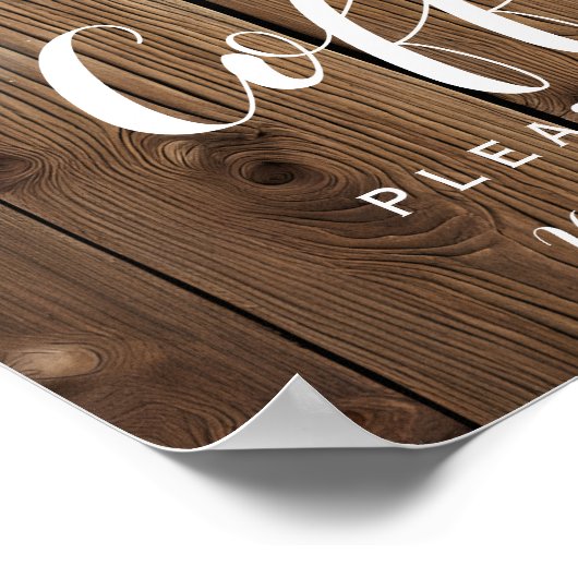 Rustic String of light Coffee station sign Poster (Hoek)