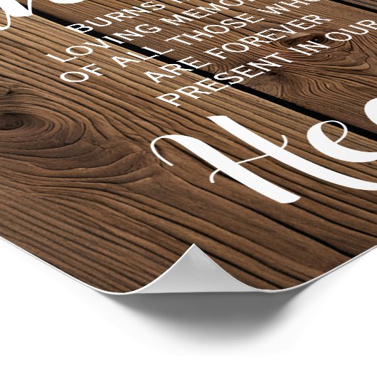 Rustic String of light Memory candle sign bruiloft Poster (Hoek)