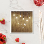 Rustic String Of Lights Country Wedding Servetten (Insitu)
