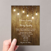 Rustic String Of Lights Huwelijk Acryl Uitnodiging Uitnodigingen (Insitu (Draagbaar))