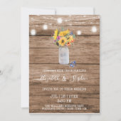 Rustic String of Lights & Mason Jar Wedding Kaart (Voorkant)