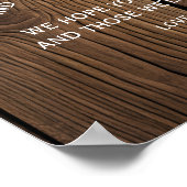 Rustic string van het licht Dank je trouwbord Poster (Hoek)