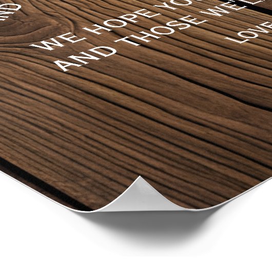 Rustic string van het licht Dank je trouwbord Poster (Hoek)