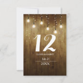 Rustic string van Lights Land Table Number Kaart (Voorkant)