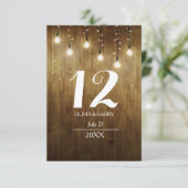 Rustic string van Lights Land Table Number Kaart (Staand voorkant)