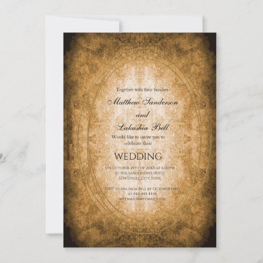 Rustic Style Document Wedding Kaart (Voorkant)