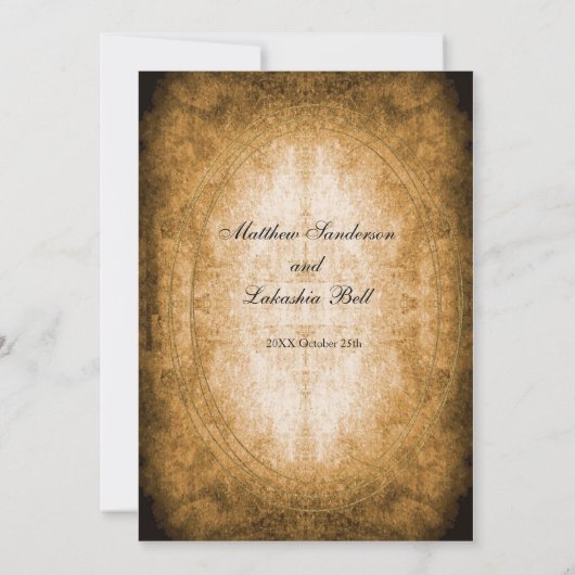  Rustic Style Document Wedding Kaart (Achterkant)