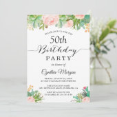 Rustic Succulent Cactus Floral 50e verjaardag Kaart (Staand voorkant)