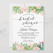 Rustic Succulent Cactus Floral Vrijgezellenfeest Kaart (Voorkant)