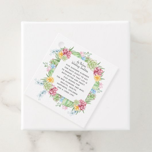 Rustic Succulent Cactus Roos Floral Wedding Bedankjes Labels (In situ)