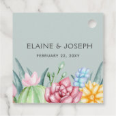 Rustic Succulent Cactus Roos Floral Wedding Bedankjes Labels (Achterkant)