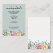 Rustic Succulent Cactus Roos Floral Wedding Informatiekaartje (Voorkant / Achterkant)