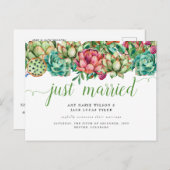 Rustic Succulent Cactus Wedding Announcement Briefkaart (Voorkant / Achterkant)