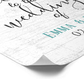 Rustic Succulent Floral Barn Wood Weduwschap Welko Poster (Hoek)