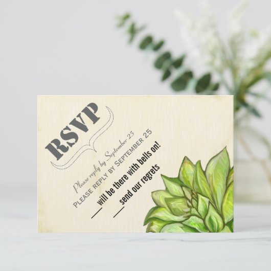 Rustic Succulent Modern Typography Wedding (Staand voorkant)