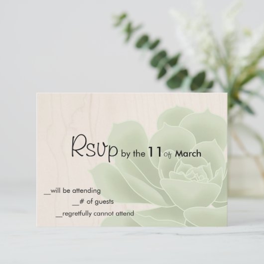 Rustic Succulent RSVP (Staand voorkant)