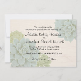 Rustic Succulent Wedding Uitnodiging