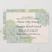 Rustic Succulent Wedding Uitnodiging (Voorkant / Achterkant)