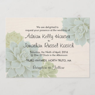 Rustic Succulent Wedding Uitnodiging